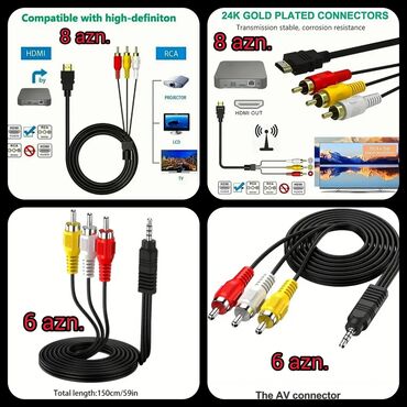 Audio və video kabellər: RCA-dan, AV-dən HDD-yə, HDMİ-yə, HDTV-yə ÇEVİRİCİ ( konvertor ) — 3