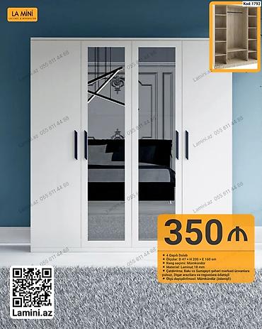 generator az: 4 qapılı dolab – La Mini - Ölçülər: Dərinlik 47 sm × Hündürlük 200 sm — 1