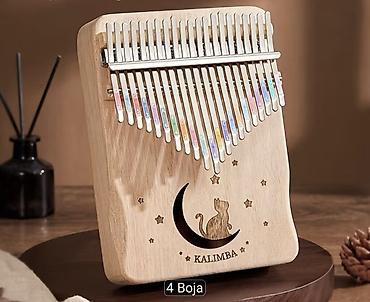 kampovanje sto: Kalimba 21 tona – model sa mačkicom i mesecom - Muzički instrument — 3