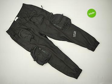 czarne cargo pull and bear: Bershka, Spodnie cargo damskie, rozmiar M — 2