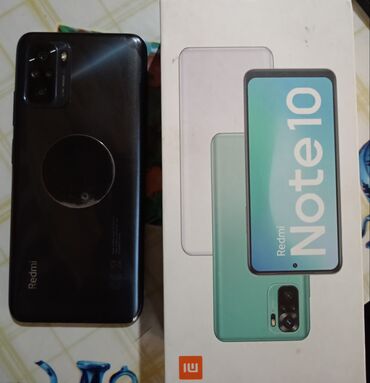 telefon temiri: Xiaomi Redmi Note 10, 64 GB, rəng - Qara, 
 Barmaq izi, İki sim kartlı