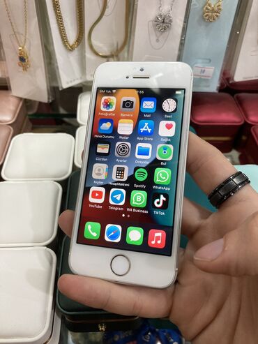 Apple iPhone: IPhone SE, 16 GB, Gümüşü, Barmaq izi