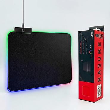 Коврик игровой светящийся RS-02, мягкий тканевый с USB кабелем