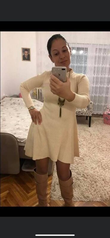 Haljine: M (EU 38), bоја - Bež, Oversize, Dugih rukava — 8
