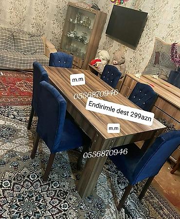 tek termolar: Qonaq otağı üçün, Yeni, Açılmayan, Dördbucaq masa, 6 stul — 1