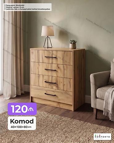 Ev və bağ: Komod – 40×100×80 sm ölçülərdə - Material: 18 mm laminat - Rəng — 1