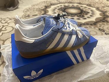 adidas gazeli: Adidas GAZELLE INDOOR — унисекс кроссовки - Цвет: небесно‑синий верх — 1