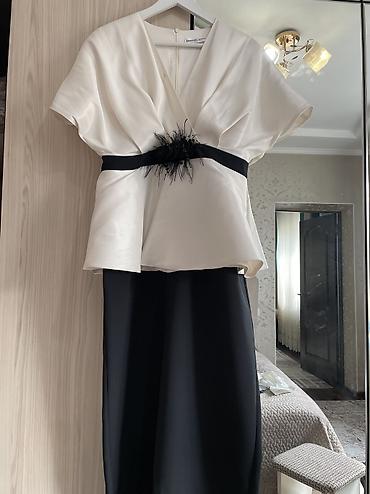 Вечерние платья: Вечернее платье, Пышное, Длинная модель, Атлас, С рукавами, Камни, M — 13