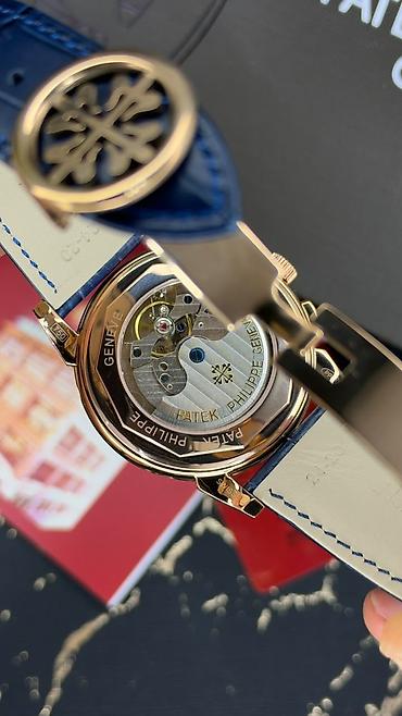 saat samdan: Patek Philippe Geneve kişi qol saatı – mavi günəş şüalı siferblat və — 4