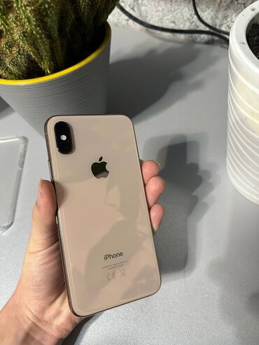 Apple iPhone: IPhone Xs, Б/у, 64 ГБ, Matte Gold, Чехол, 76 %