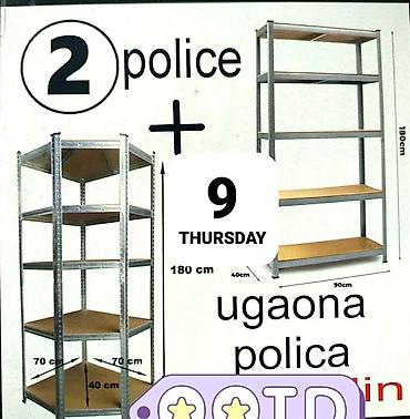 namestaj po meri cene: Police : 2 kom ravnih polica 180 x 90 x 40 + 1 kom ugaonih polica - — 1