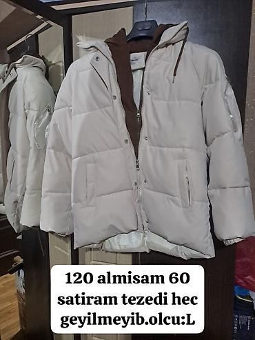 Qış üçün qadın pufik gödəkçə - Rəng: açıq bej - Ölçü: L - Model