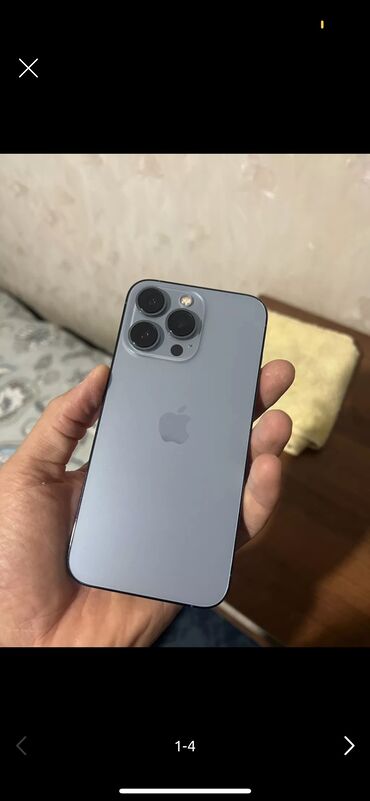 скупка айфона: IPhone 13 Pro, Б/у, 128 ГБ, Sierra Blue, Наушники, Зарядное устройство, Защитное стекло, 77 %