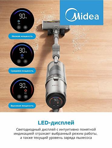 Вертикальные пылесосы: Вертикальный пылесос Midea VSS P9 PRO с насадкой-щеткой для — 22