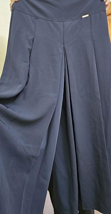 deri salvar: Qadın ətək-şalvar (culottes), tünd göy rəng,ölçü 44 - Model: geniş — 2