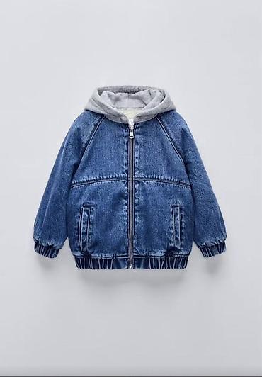 Детская джинсовая куртка с капюшоном Zara - Материал: плотный деним
