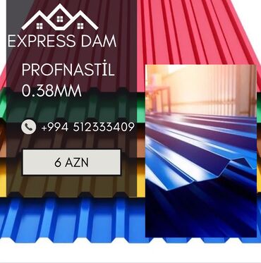 profnastil qiyməti: Profnastil, Dam üçün, Ödənişli quraşdırma, Zəmanətli, Kredit yoxdur