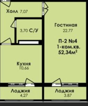 Продажа квартир: 1 комната, 53 м², 108 серия, 2 этаж, ПСО (под самоотделку)