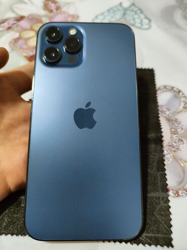 муздаткыч б у: IPhone 12 Pro Max, Колдонулган, 128 ГБ, Көк, 77 %