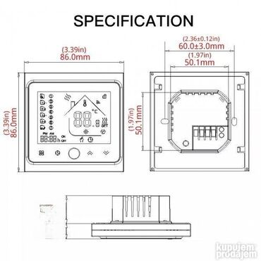 Oprema za grejanje: Brand: Moes Model: Moes WiFi termostat 16A za električno podno — 3