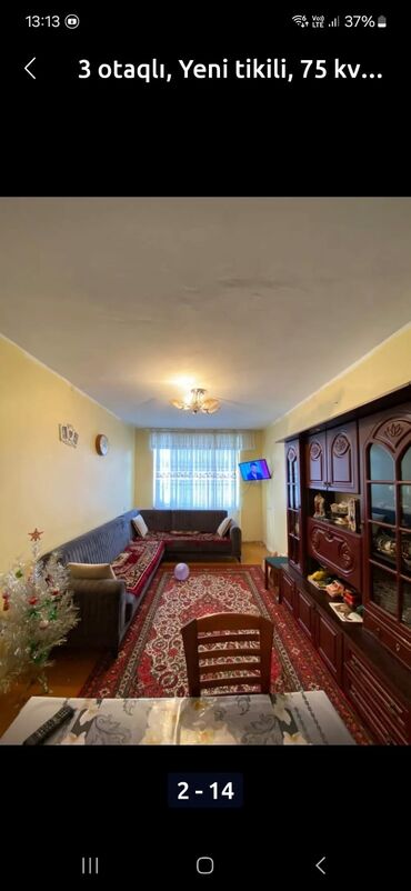 zaqulba kiraye evler: 3 otaqlı, Yeni tikili, 75 kv. m