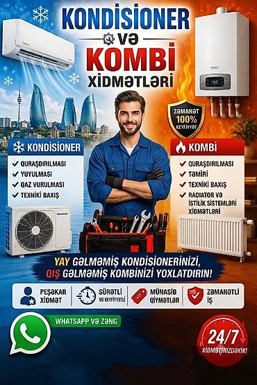 et ucun vitrin soyuducular: Kondisioner və kombi xidmətləri Kondisioner: - Quraşdırılması - — 1