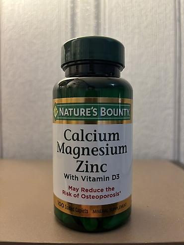 kalsium: Nature’s Bounty Calcium Magnesium Zinc + Vitamin D3 – mineral əlavəsi — 1
