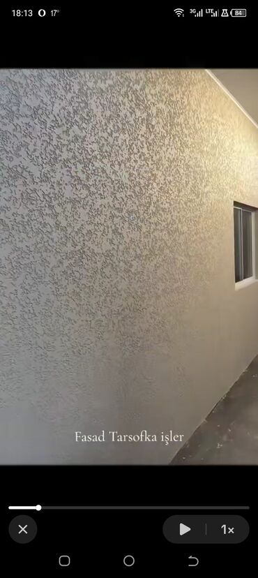 Fasad işləri: Fasad üçün tarçovka (daşlı dekorativ suvaq) və emulsiya boya işləri - — 5