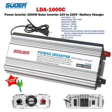 аккум: 🔋 Инвертор Suoer LDA-1000C – Надежная Энергия Всегда и Везде! 🔋