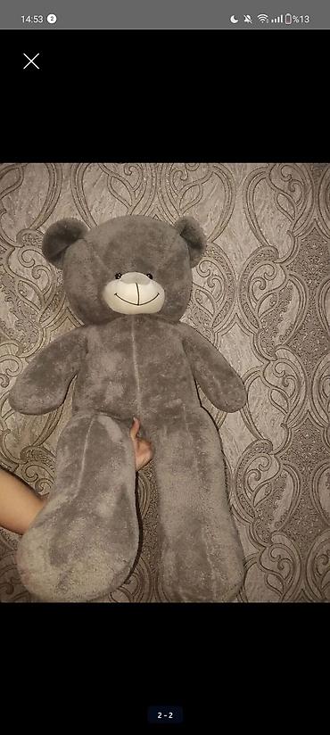 pişik yumşaq oyuncaqlar: Böyük ölçülü yumşaq oyuncağ ayı - Rəng: tünd-boz - Material: yumşaq — 2