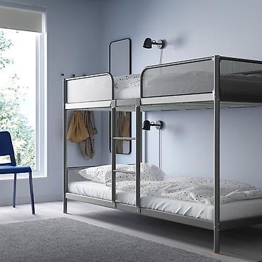 Мебель: IKEA, Двухъярусная металлическая кровать для детской комнаты. И 2 — 4
