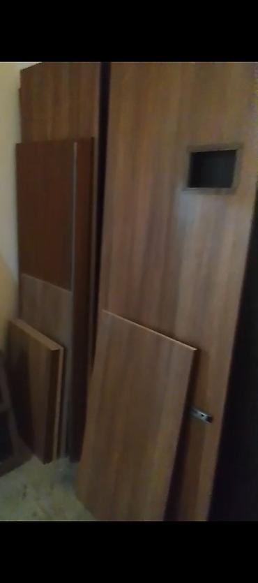 qoz: İkiqat sürgülü qapılı dolab - Material: taxta/laminat, isti qəhvəyi — 2