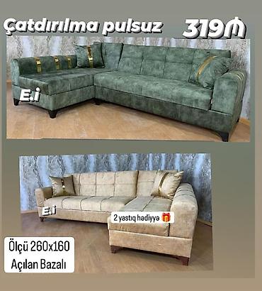 jozefin divan: Künc divan, Yeni, Açılan, Bazalı, Vеlur parça, Şəhərdaxili pulsuz çatdırılma — 1