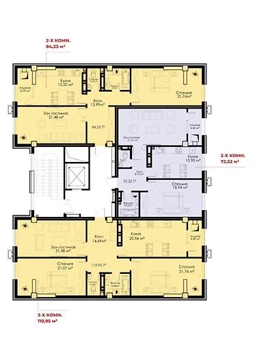 Новостройки от застройщика: Построен, Элитка, 3 комнаты, 111 м² — 3