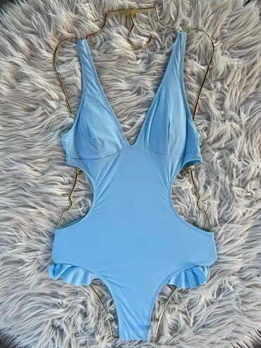 retro kupaći kostimi: S (EU 36), M (EU 38), L (EU 40), Single-colored, color - Light blue