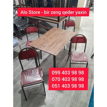 stol stul destleri qiymetleri ucuz: Mətbəx üçün, Qonaq otağı üçün, Yeni, Dördbucaq masa, 4 stul, Azərbaycan