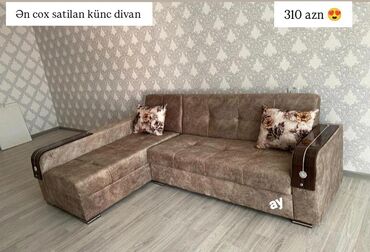 Divanlar: Künc divan, Qonaq otağı üçün, Bazalı, Açılan