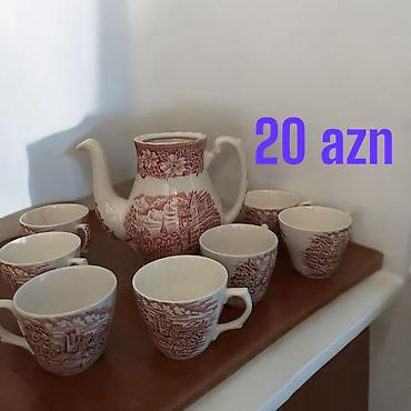 Çay dəsti, rəng - Gümüşü, Keramika