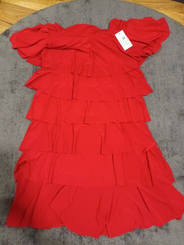 jelovac haljine: M (EU 38), L (EU 40), bоја - Crvena, Kratkih rukava