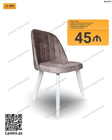 stul bar: LA MINI yumşaq oturacaqlı stul - Model: Kod 5773 - Tərkib: parça üzlü — 1