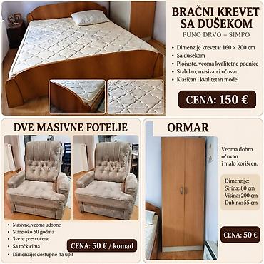 klik klak krevet forma ideale: Nameštaj – komplet ili pojedinačno Bračni krevet sa dušekom (puno — 1
