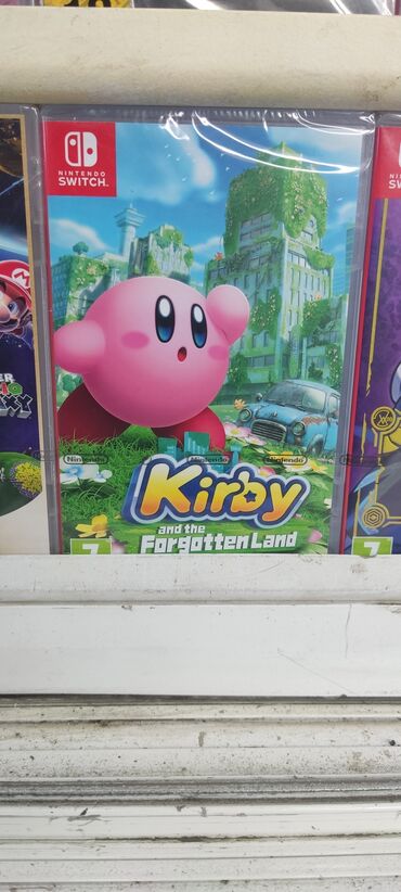 kirbi: Nintendo switch üçün kirby and the forgotten land oyun diski. Tam