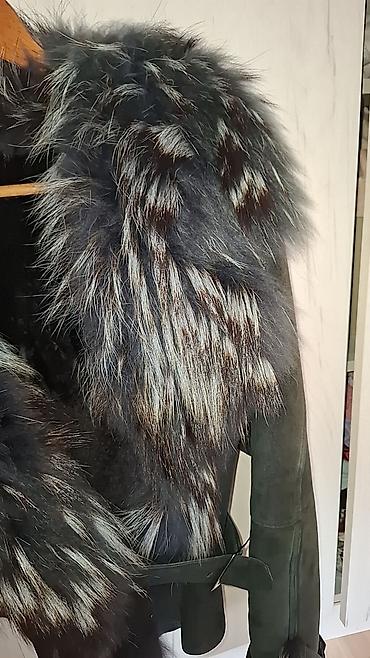 ds duks: Ženska kraća jakna od tamnozelene brušene kože/antilopa sa — 3