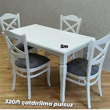 Ev və bağ: Mətbəx üçün, Yeni, Açılmayan, Dördbucaq masa, 4 stul — 2
