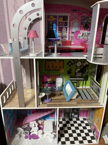детские 3d пазлы: Böyük ölçülü oyuncaqlar üçün çoxmərtəbəli kukla evi. - 3 mərtəbə, 5