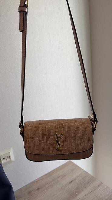 сумка унисекс: Оригинальная сумка Saint Laurent бежево розового цвета. Очень — 3
