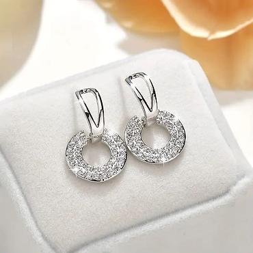 Minđuše: Minđuše – srebrni ton, različiti dizajni - Model 1: Okrugle minđuše — 15