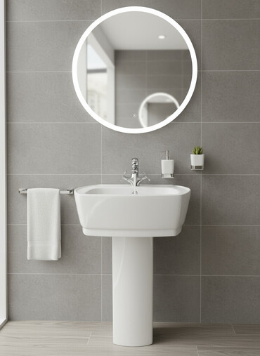 пьедесталом раковина с: Раковина для ванной, Квадратная форма, Материал: Керамика, Размер: 50 x 60 см