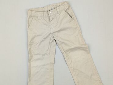 lniane spodnie z wysokim stanem: Material trousers, 3-4 years, 98/104, condition - Very good