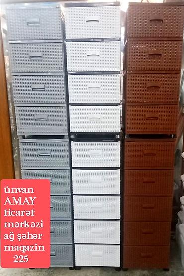 plastik skaf: Plastik rattan naxışlı çekmecəli dolablar 35₼-40₼ çatdırılma — 2